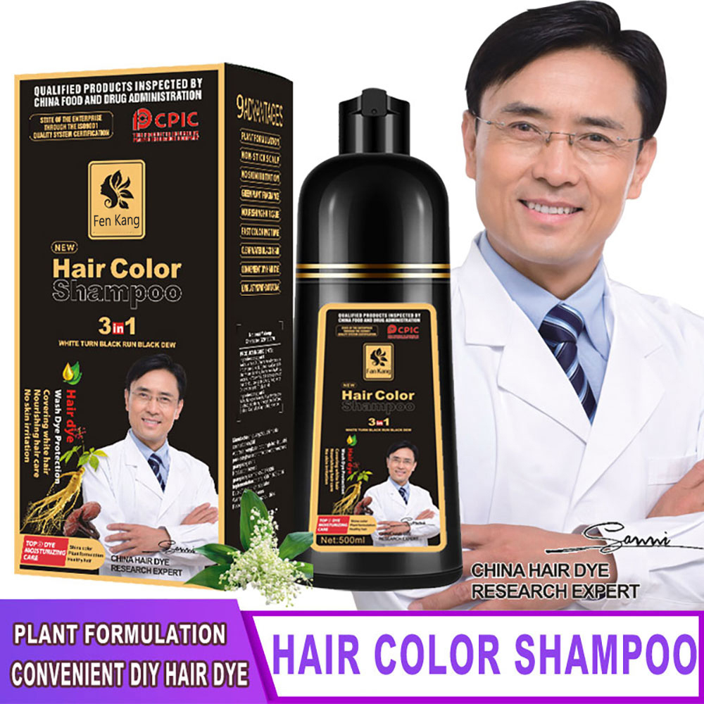 Hair Spray Color - 3 In 1 Instant Coloring แชมพูสีดําธรรมชาติสําหรับผู้ชายผู้หญิง