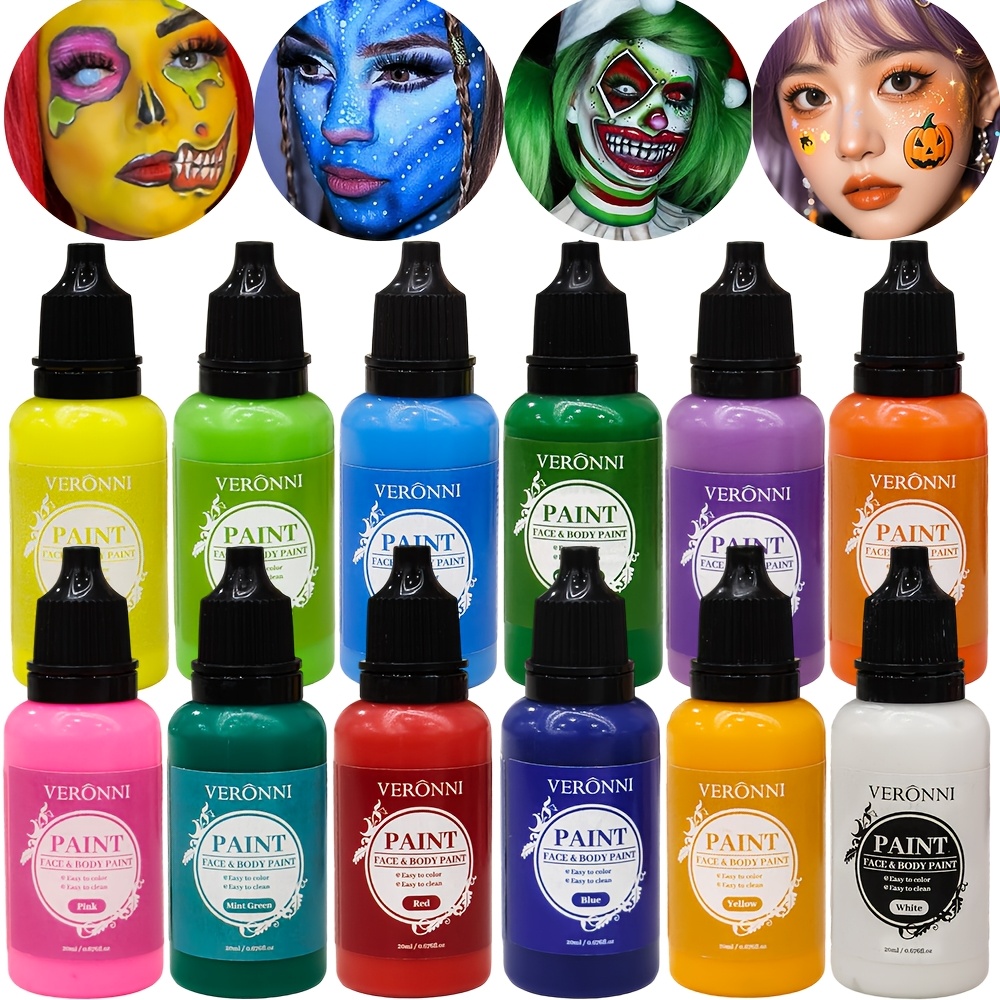 ชุดสีเพ้นท์หน้าสีดำและสีขาว 2  - Cosplay Prop Paint บทวิจารณ์และราคา